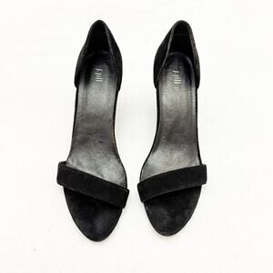 J. Jill Black Suede Platform Sandals Open Toe Heeled Shoes Size 10